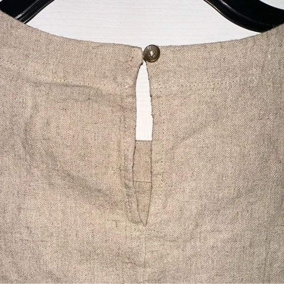 Linen Rayon Sleeveless Top Blouse - Women’s Small - Buttons Boho NWT, Tan - New - Picture 7 of 9